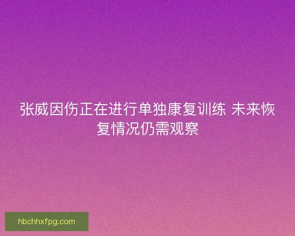 张威因伤正在进行单独康复训练 未来恢复情况仍需观察